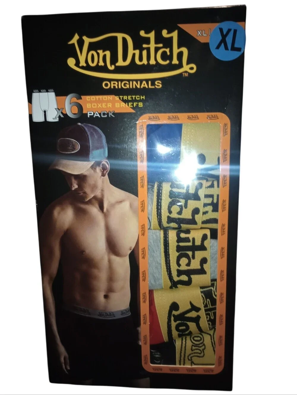 Von Dutch Cotton Boxer Brief 6-Pack, Size XL, New In Sealed Box, NWT